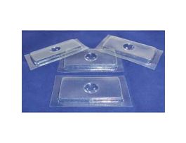 Microscope Slide with Well, Plastic, 3" x 1" with Raised Edges; 10/Pk