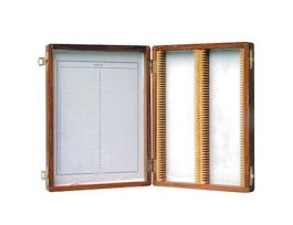 Microscope Slide Storage Box, Wooden, Holds 25 Slides