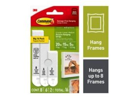 Command™ White Picture Hanging Strip Mixed Pack 17218-16ES, 16 Pairs