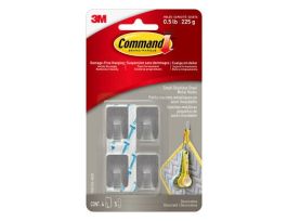 Command™ Small Stainless Steel Metal Hooks 17031SS-4ESF, 4 Hooks, 5 Strips
