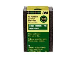 3M™ General Purpose Sanding Sponge, 2-Pack CP-2P-ESF, Block, 3 3/4 in x 2 5/8 x 1 in, 1 Fine & 1 Med, 2/pk, 12 pk/cs