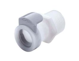 Quick-Disconnect Fitting, Threaded Body, Acetal , Non-Valved, 3/8" NPT(M); 1/Each