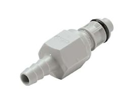 Quick-Disconnect  Fittings, Hose Barb Insert, Polypropylene, Non-Valved, 1/4" ID; 1/Each