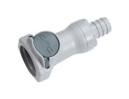 Quick-Disconnect Fitting, Hose Barb Body, Polypropylene, Non-Valved, 1/2" ID; 1/Each