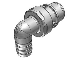 Quick-Disconnect Fitting, Hose Barb Insert, Elbow, Polypropylene, Non-Valved, 1/2" ID; 1/Each