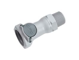 Quick-Disconnect Fitting, Threaded Body, Polypropylene, Valved, 1/2" NPT(M); 1/Each