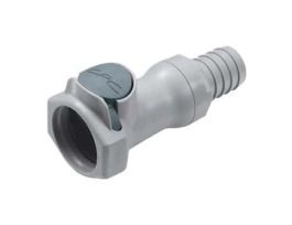 Quick-Disconnect Fitting, Hose Barb Body, Polypropylene, Valved, 5/8" ID; 1/Each