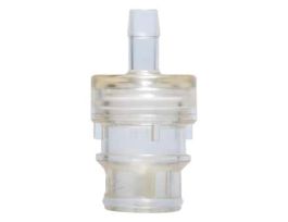 Quick-Disconnect Fitting, Hose Barb Insert, Polysulfone with Stainless Steel Valve, 1/4" ID; 1/Ea