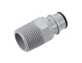 Quick-Disconnect Fitting, Threaded Insert, Polypropylene, Valved, 3/4" NPT(M); 1/Each