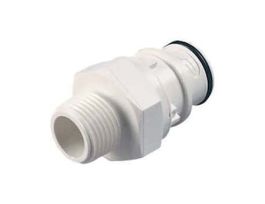 Quick-Disconnect Fitting, Threaded Insert, Polysulfone, Valved, 1/2" NPT(M); 1/Each