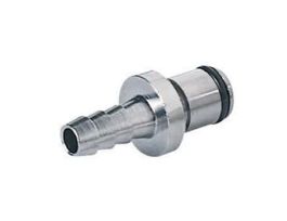 Quick-Disconnect Fittings, Hose Barb Insert, Chrome-Plated Brass, Non-Valved, 1/4" ID; 1/Each