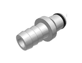 Quick-Disconnect Fittings, Hose Barb Insert, Chrome-Plated Brass, Non-Valved, 3/8" ID; 1/Each