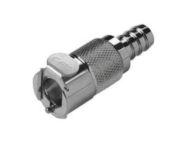 Quick-Disconnect Fitting, Hose Barb Body, Chrome-Plated Brass, Valved, 3/8" ID; 1/Each