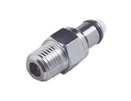 Quick-Disconnect Fitting, Threaded Insert, Chrome-Plated Brass, Valved, 1/4" NPT(M); 1/Each