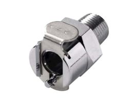 Quick-Disconnect Fitting, Threaded Body, Chrome-Plated Brass, Valved, 1/8" NPT; 1/Each