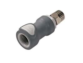 Quick-Disconnect Fittings, Threaded Body, Polypropylene, Valved, 3/8" PTF; 1/Each