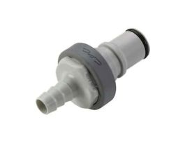 Quick-Disconnect Fittings, Hose Barb Insert, Polypropylene, Valved, 3/8" ID; 1/Each