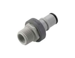 Quick-Disconnect Fittings, Threaded Insert, Polypropylene, Valved, 1/2" NPT(M); 1/Each
