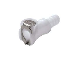 Quick-Disconnect Fittings, Hose Barb Body, Acetal, Non-Valved, 3/8" ID; 1/Each