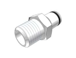 Quick-Disconnect Fitting, Threaded Insert, Acetal, Non-Valved, 1/4" NPT(M); 1/Each