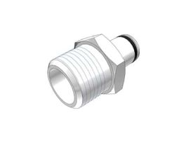 Quick-Disconnect Fitting, Threaded Insert, Acetal, Non-Valved, 3/8" NPT(M); 1/Each