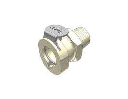 Quick-Disconnect Fittings,  Threaded Insert, Polypropylene, Valved, 1/4" NPT(M); 1/Each