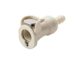 Quick-Disconnect Fittings, Hose Barb Body, Polypropylene, Valved, 1/4" ID; 1/Each