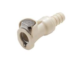 Quick-Disconnect Fittings, Hose Barb Body, Polypropylene, Valved, 3/8" ID; 1/Each