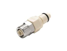 Quick-Disconnect Fitting, PTF Insert, Polypropylene, Valved, 3/8" OD; 1/Each