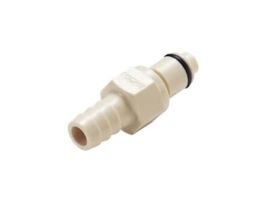 Quick-Disconnect Fittings, Hose Barb Insert, Polypropylene, Valved, 3/8" ID; 1/Each
