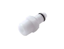 Quick-Disconnect Fittings,  Threaded Insert, Acetal, Valved, 3/8" NPT(M); 1/Each