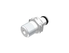 Quick-Disconnect Fitting, Threaded Insert, Acetal, Non-Valved, 1/8" NPT(M); 1/Each