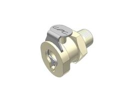 Quick-Disconnect Fitting, Threaded Body, Polypropylene, Valved, 1/8" NPT(M); 1/Each