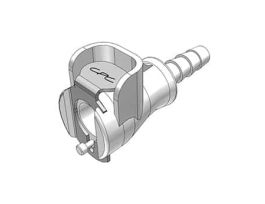 Quick-Disconnect Fitting, Hose Barb Body, Acetal, Valved, 3/16" ID; 1/Each