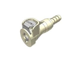 Quick-Disconnect Fitting, Hose Barb Body, Polypropylene, Valved, 1/4" ID; 1/Each