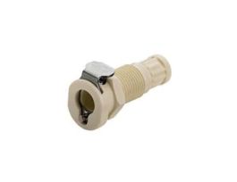 Quick-Disconnect Fittings, Thread Body, Panel Mount, Valved, Polypropylene, 1/4-28 UNF(F); 1/Each