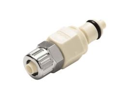 Quick-Disconnect Fittings, PTF Insert, Valved, Polypropylene, 1/4" OD; 1/Each