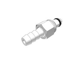 Quick-Disconnect Fitting, Hose Barb Insert, Acetal, Valved, 1/4" ID; 1/Each