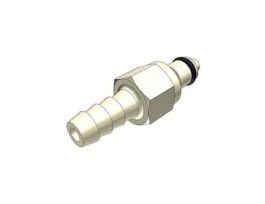 Quick-Disconnect Fitting, Hose Barb Insert, Polypropylene, Valved, 1/4" ID; 1/Each