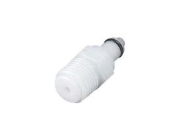 Quick-Disconnect Fitting, Threaded Insert, Acetal, Valved, 1/4" NPT(M); 1/Each