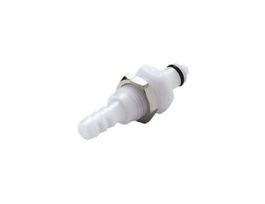 Quick-Disconnect Fittings, PTF Insert, Panel Mount, Valved, Polypropylene, 1/4" OD; 1/Each