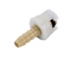 Quick-Disconnect Fitting, Hose Barb Insert, Polypropylene, Non-Valved, 1/8" ID