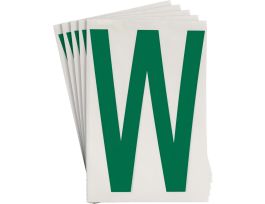 ToughStripe® Floor Marking Polyester 8 in Label Letter W Green 20/PK