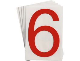 ToughStripe® Floor Marking Polyester 8 in Label Number 6 Red 20/PK