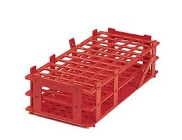 Test Tube Rack, PP, Red, 21 Tubes up to 30 mm Dia.; 5/PK