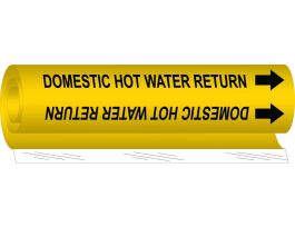 Domestic Hot Water Return Pipe Marker, 9" H x 8" W, Fits Pipes 1.5" Dia. Thru 2.375" Dia.