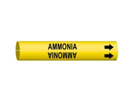Ammonia Pipe Marker, 2.8125" H x 2.8125" W, Fits Pipes 4" Dia. Thru 6" Dia.