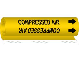 COMPRESSED AIR Pipe Marker, 9" H x 8" W, Fits Pipes 1.5" Dia. Thru 2.375" Dia.