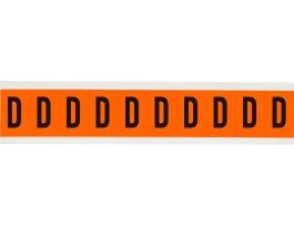 Outdoor Vinyl 1 in Black on Orange Letters D Card of 10 Labels