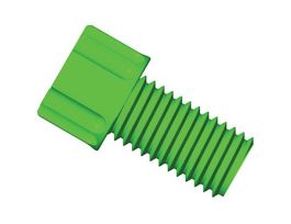 Gripper Fitting, 1/4"-28 UNF(M) flat bottom, 1/8" OD tubing, green; 10/pk